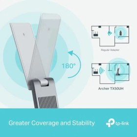 Resim Nisar Store TX50UH, AX3000MBPS USB Adaptörü, Wi-Fi 6, USB 3.0, Çift Bantlı, Wpa3, Beamforming, Mu-Mımo 