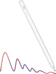 Resim Galaxy Tab S6 Lite P610 Uyumlu Eğime Göre Çizgi Kalınlığı Değişen Şarjlı Dokunmatik Ekran Kalemi Stylus Pen Fuchsia