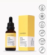 Resim Coskim 5% c vitamini leke giderici ve aydınlatıcı, antioksidan cilt bakım serumu 30 ml 
