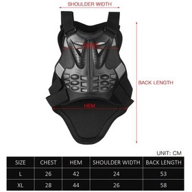 Resim Wezone Spor Korumalı Yelek, Sert Pe Kabuk Ve Eva Köpük, Göğüs-omurga Koruması, Bisiklet-skate-ski, Xl Beden 