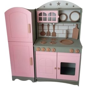 Resim Boyalı Çift Kapaklı Buzdolabı Mutfak Seti Mdf 