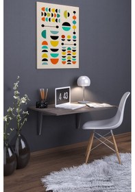 Resim Kamelya Katlanabilir Pratik Çalışma Yemek Balkon Masası Siyah 