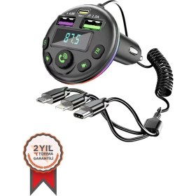 Resim Torima Transmitter Şarj Özellikli Dijital Göstergeli Bluetooth Fm 36W G14 PD Siyah 