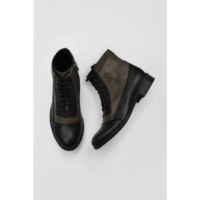 Resim Bueno Shoes Siyah Yeşil Deri Kadın Düz Bot 01WT2601 01WT2601 