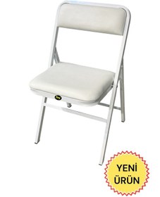 Resim Hey Katlanır Kamp Sandalyesi Piknik Sandalyesi Beyaz 