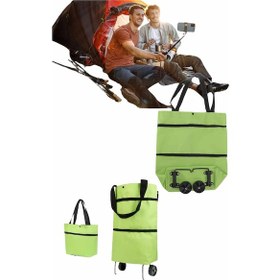 Resim Pazar Çantası Tekerlekli Katlanır Pazar Arabası Çanta Market Alış 