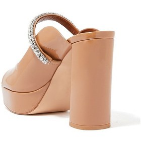 Resim Kurt Geiger Deri Platform Topuklu Açık Burunlu Sandalet - Camel 