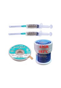 Resim Kimei Krem Lehim Solder Paste 183 C Uyumlu 42 Gr Flux Lehim Toplama Cp-3515 Lehim Emme Teli 3,5 Mm 