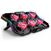 Resim Rampage Ad-rx44 X-gale 6 Fanlı Rgb 7 Kademeli Lcd Göstergeli Notebook Soğutucu Stand 