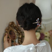 Resim Vintage Emaye Çıngırtılı Saç Tokası, Moda Bakır Çubuk Saç Tokası, Günlük Topuzlar için Zarif Aksesuar, Kadınlar ve Erkekler için Geleneksel Çin Saç Dekoru 