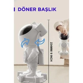 Resim Torima Astronot Bluetooth Hoparlör Müzik Çalarlı Kumandalı Gece Lambası LW-66 Beyaz 