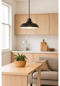 Resim Çakır Siyah İçi Beyaz Modern Metal Salon - Mutfak - Cafe Sıvama Tekli Sarkıt Avize SİYAH İÇİ BEYAZ 