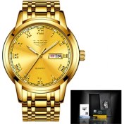 Resim Hanyang Tüm Altın Lıge Kuvars Erkek Saat Üst Su Geçirmez Paslanmaz Çelik Tarih Hafta Saatler Erkek Lüks Iş Elbise Saati Relogio Masculino (Yurt Dışından) 