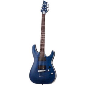 Resim Schecter C-1 Platinum Elektro Gitar (See Thru Midnight Blue) 
