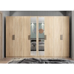 Resim Terra 8 Kapaklı Dolap Gardırop Meşe - Ücretsiz Kurulum 