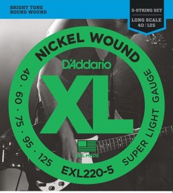 Resim Bas Gitar Tel Seti. 5 Telli. Xl. 40-125. Long Scale Exl220-5 