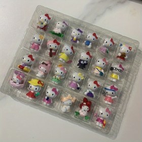 Resim Sanrio Kuromi ve My Melody Mini Figürü Koleksiyonu - Sevimli Kawaii Masa Dekoru, Karışık Renkler, Hayranlar ve Anime Tutkunları için Toplanabilir Hello Kitty Esinli Bebekler 