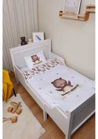 Resim Organik Park Yatak Nevresim Takımı 80x120 - Minik Dostum Ayıcık 