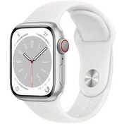 Resim Apple Watch Series 8 Gps 41MM Silver Aluminium Case With White Sport Band - Regular MP6K3TU/A 