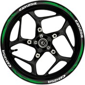 Resim Anılfashion CB125R Beyaz yazılı yeşil reflektif pençe şeritli 