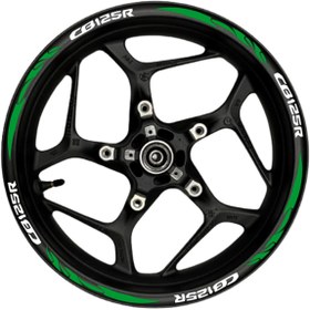 Resim Anılfashion CB125R Beyaz yazılı yeşil reflektif pençe şeritli 