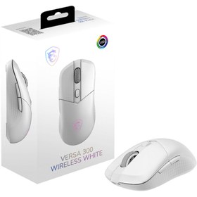 Resim MSI Versa 300 Wireless Beyaz RGB Şarjlı Optik Kablolu/Kablosuz Oyuncu Mouse 