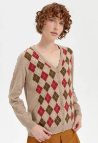 Resim Kadın V Yaka Önü Baklavalı Hırka K.bej K.bej 