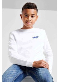 Resim Leon Far Baskılı Unisex Çocuk Beyaz Sweatshirt 