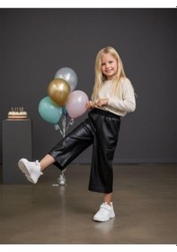 Resim Zekids Kız Çocuk Deri Pantolon-16482 Siyah 