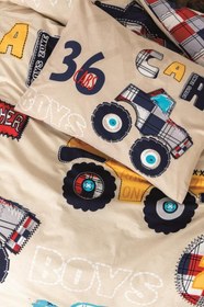 Resim Junior Genç Ranforce Nevresim Takımı Tek Kişilik Cars Bej 