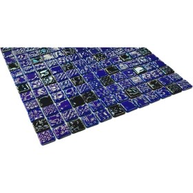 Resim MozaiKristaL Mutfak Tezgah Arası, Banyo, Havuz, Sauna, Spa, Ev, Bahçe ve İşyeri, Yaşam Alanlarının Tüm Yüzeyleri İçin 25X25 mm Hologramlı ve Desenli Cam Mozaik. ( 1 Koli = 1 M2 FİYATIDIR ) 