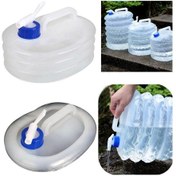 Resim Katlanabilir Musluklu Outdoor Kamp Su Bidonu 10 Litre Piknik Su B Şeffaf 