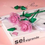 Resim DIY Luminous Rose Yapı Blokları - Pembe ve Yeşil Plastik Çiçek Kiti, Glitterli Detaylar ile, Noel, Sevgililer Günü, Yeni Yıl Hediyeleri ve Masaüstü Dekoru için İdeal, Çiçek Dekorasyonları 
