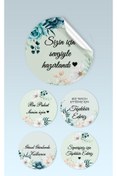 Resim Hafsa Ticaret Teşekkür Etiketi Sticker (70 Adet) Flowers Tema 