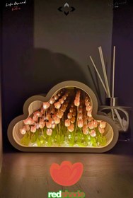 Resim LİGROUND 3 Modlu Bulut Tasarımlı LED Lamba Dekoratif Obje Laleli Aydınlatma Gece Lambası & Masa Süsü Biblo 