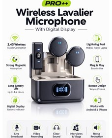 Resim Profesyonel Kablosuz Yaka Mikrofonu Net Ses, Kolay Kullanım, Her Yerde Kayıt Yaka Mikrofon 