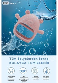 Resim Kiwi 2 İn 1 Chicken - Marmot Tutması Kolay Diş Kaşıyıcı Seti Alman Tasarım Dusty Blue 