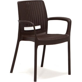 Resim 4 Adet Rattan Lüx Kahve Sandalye / Balkon-bahçe-teras Kahverengi 