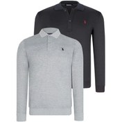 Resim İkili Set V4007 Dewberry Erkek Sweatshırt-lacivert - Gri Lacivert - Gri 