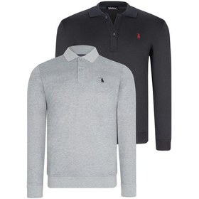 Resim İkili Set V4007 Dewberry Erkek Sweatshırt-lacivert - Gri Lacivert - Gri 