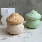 Resim 1 adet DIY 3D Mantar Evi Silikon Kalıp Kapaklı - Mum Kavanozları, Takı Kutuları, Ev Dekoru, Ev Dekoru Temelleri için Çok Yönlü El Sanatları Aracı | Eğlenceli Tasarım | Dayanıklı Silikon 