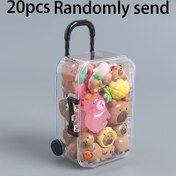 Resim Renkli Parlayan Sevimli Karikatür Kapibara Süsleri DIY Seti - 21 parça set [20 Karışık Kapibara + 1 Valiz] 