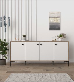 Resim Cool Home Eylül Modern Raflı Konsol Ofis Salon 180 Cm Sepet-beyaz 