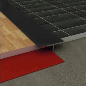 Resim Pasha Dekor Alüminyum Siyah Parke Geçiş Kapı Eşiği T Profil 90 cm 