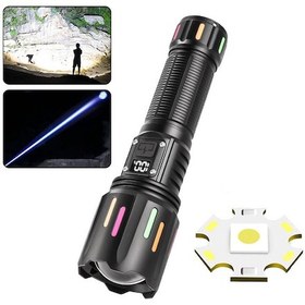 Resim 30w Zoomlu Led Powerbank Özellikli Şarjlı Profesyonel El Feneri Ps-9954 Açık Gri 