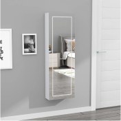 Resim Paris LED Aydınlatmalı Boy Aynalı Takı Dolabı Sarı Işık 