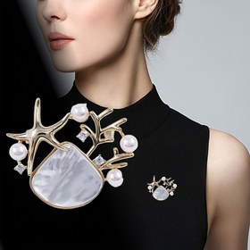 Resim [1 Adet Yıldız Balığı Emaye Broş] 1 Adet Vintage Seksi Yıldız Balığı Taklit Kabuk Emaye Broş Pin, Alaşım Aksesuar, Trend Kadınlar İçin, Günlük Giyim ve Hediyelik Eşya İçin İdeal, Yaka, Manşet, Kravat, Sırt Çantaları İçin Çok Yönlü 