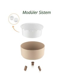 Resim Nandy Home Tripot Model Saksı Seti Krem 3'lü 