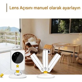 Resim Aesco Akıllı Bebek Kamerası Monitörlü Karşılıklı Konuşma Özellikli Sıcaklık Izleme 2.4 Inç Bebek Kamerası - Lisinya 