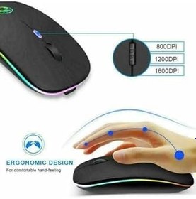 Resim Sonex Kablosuz Bluetooth Mouse Rgb Ledli Şarj Edilebilir Sessiz Kullanım 